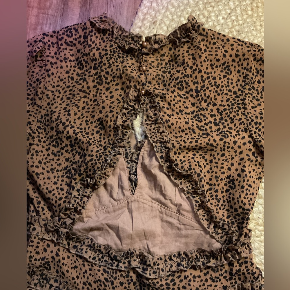 Leopard Print Ruffle Dress - Picture 2 of 2